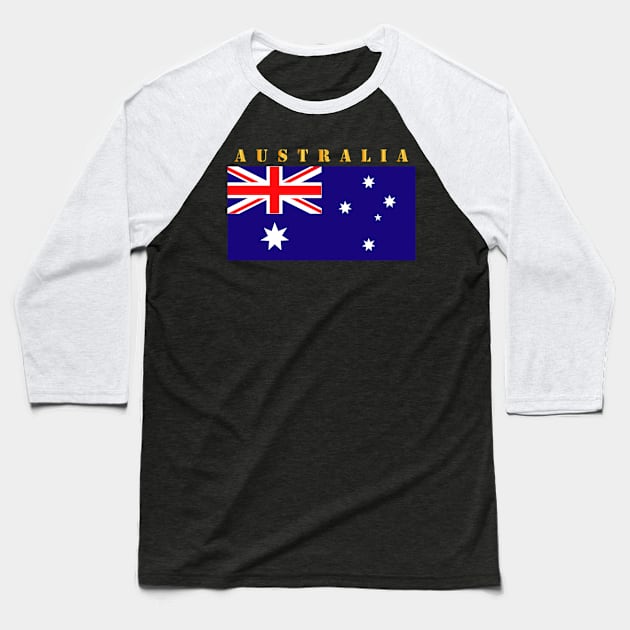 Flag - Australia w Txt Baseball T-Shirt by twix123844